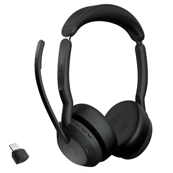 Jabra Evolve2 55 USBC UC Stereo Bluetooth Headset with Charging Stand